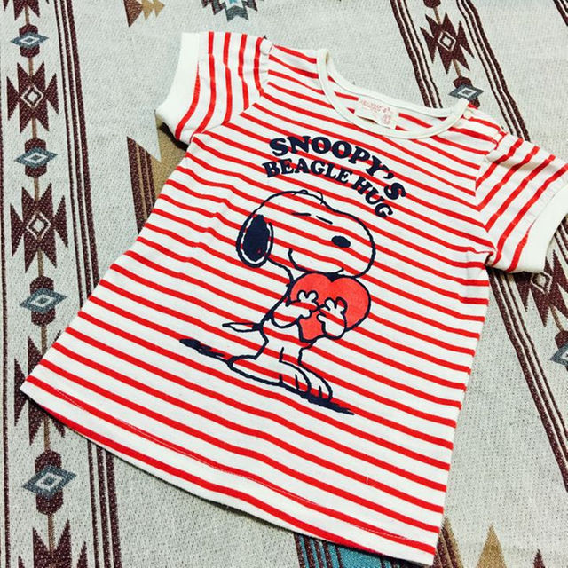 スヌーピー 95cm SNOOPY Tシャツ ボーダー キャラT キッズ/ベビー/マタニティのベビー服(~85cm)(その他)の商品写真