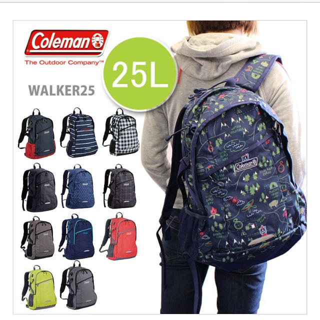 Coleman(コールマン)の🍄🌱コールマン✨ウォーカー25🌱🍄キャンプマップ柄 レディースのバッグ(リュック/バックパック)の商品写真