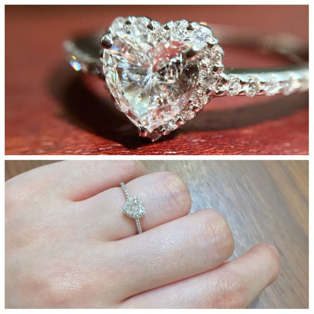 1石で1.2ct級！お買い得な大粒ハートシェイプダイヤモンド！PTリング レディースのアクセサリー(リング(指輪))の商品写真