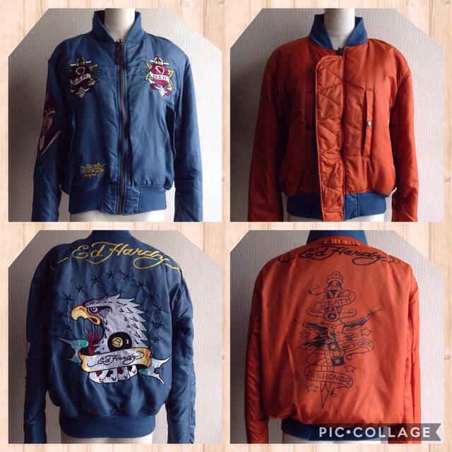 Ed Hardy(エドハーディー)のエドハーディーリバーシブル刺繍スタジャン レディースのジャケット/アウター(ブルゾン)の商品写真