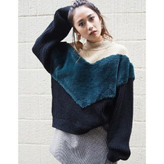 ムルーア(MURUA)のMURUA MIX バイカラー KNIT 新品未開封 タグ付き(ニット/セーター)