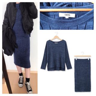 オゾック(OZOC)のOZOC 新品同様 ニット セットアップ スカート H&M ZARA GAP(ひざ丈スカート)