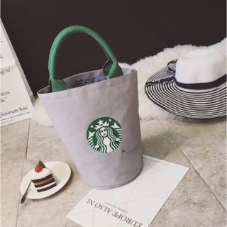 スターバックスコーヒー(Starbucks Coffee)の新品 スターバックス バケツ型バッグ  グレー(トートバッグ)