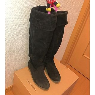 X'mas前セール★ニーハイブーツ ローヒール 妊婦さんにも 23.5〜24.0(ブーツ)