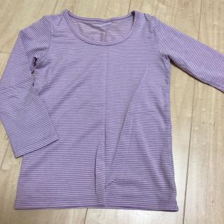 ユニクロ(UNIQLO)のヒートテック 紫ボーダー 90 UNIQLO(下着)