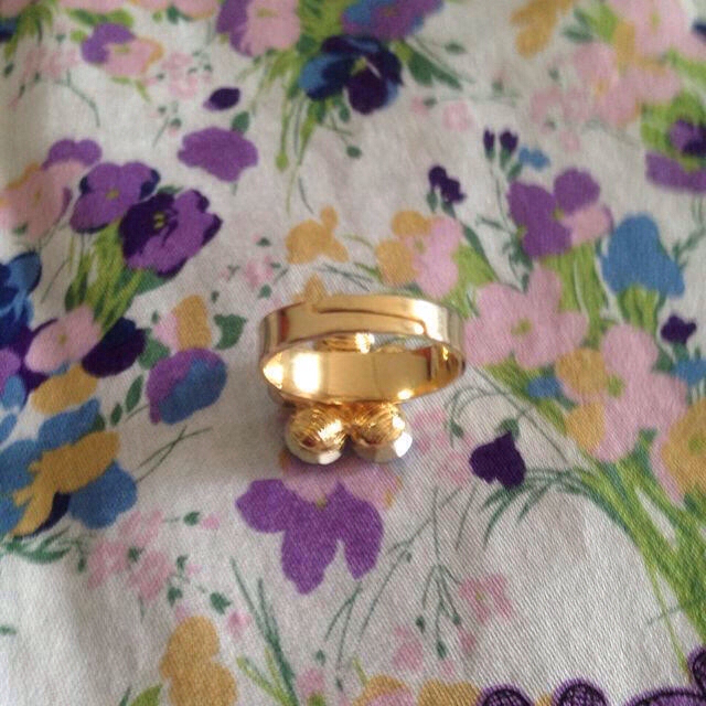 クリアブルー お花リング レディースのアクセサリー(リング(指輪))の商品写真