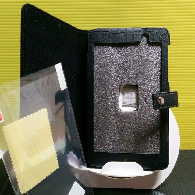 ASUS(エイスース)のNexus7 2013 レザーケース、PRESTIGE　黒　クロコ スマホ/家電/カメラのPC/タブレット(その他)の商品写真