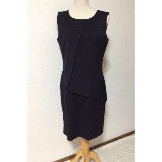 タダシショウジ(TADASHI SHOJI)の最終値下げ エスカーダ ウール デザイン ワンピース 42 11号 ブラック(ひざ丈ワンピース)