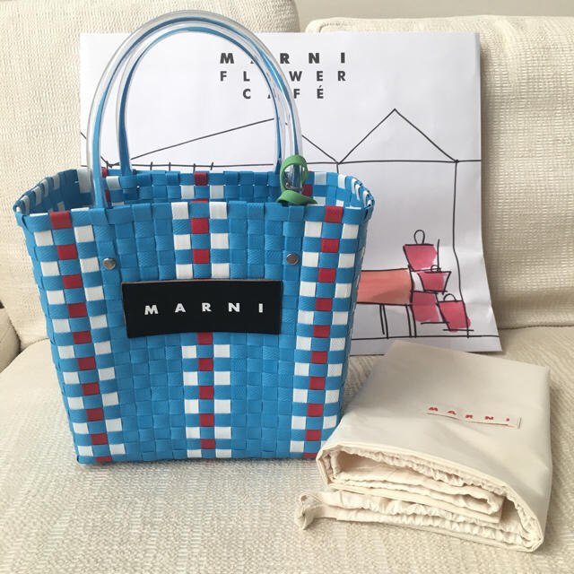 MARNI　フラワーカフェ　ピクニックバッグ　かごバッグ