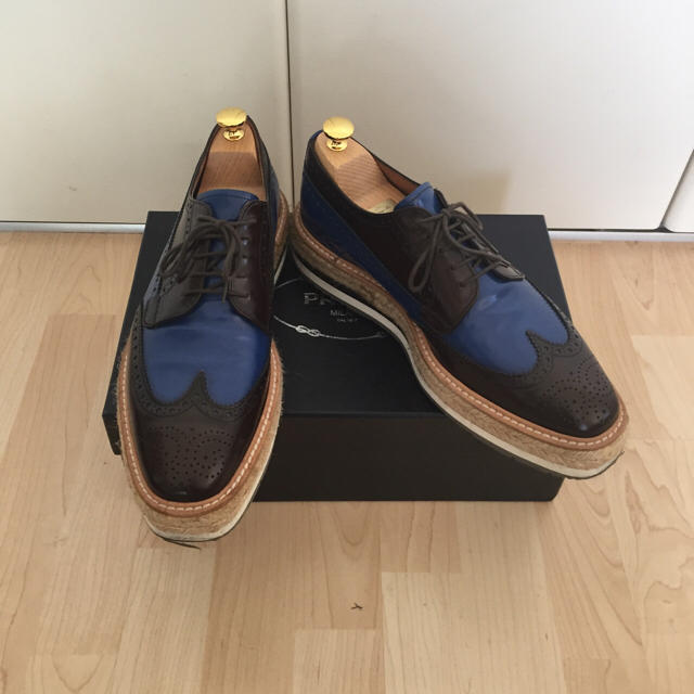 2011ss PRADA エスパドリーユ ウィングチップ ラバーソール