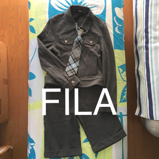 フィラ(FILA)のFILAフィラ Gジャンパンツネクタイスーツセットアップ150チャコール(ドレス/フォーマル)