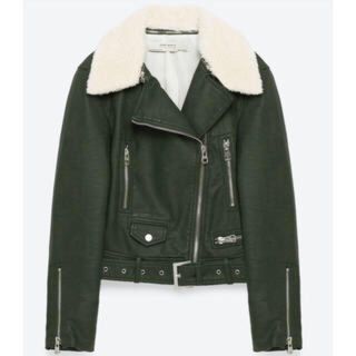 ZARA(ライダースジャケット ・ グリーン・カーキ/緑色系)の ZARA(ライダースジャケット ・ グリーン・カーキ/緑色系)の