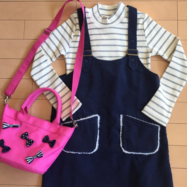 Branshes(ブランシェス)のbranshes  ボーダータートルネックT  140cm  美品♡ キッズ/ベビー/マタニティのキッズ服女の子用(90cm~)(Tシャツ/カットソー)の商品写真