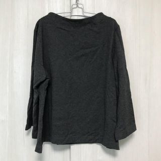 ユニクロ(UNIQLO)のカットソー ユニクロ ダークグレー ボートネック L(カットソー(長袖/七分))