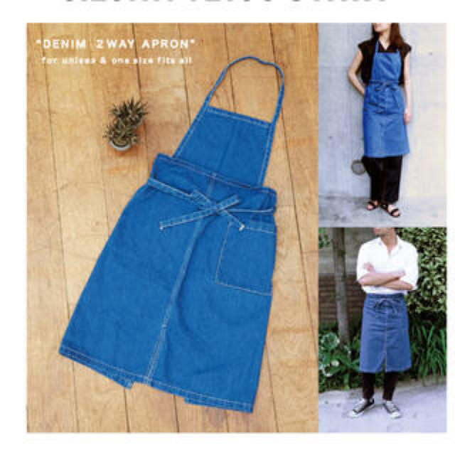 AZUL by moussy(アズールバイマウジー)のデニムエプロン 未使用 美品 インテリア/住まい/日用品のキッチン/食器(その他)の商品写真