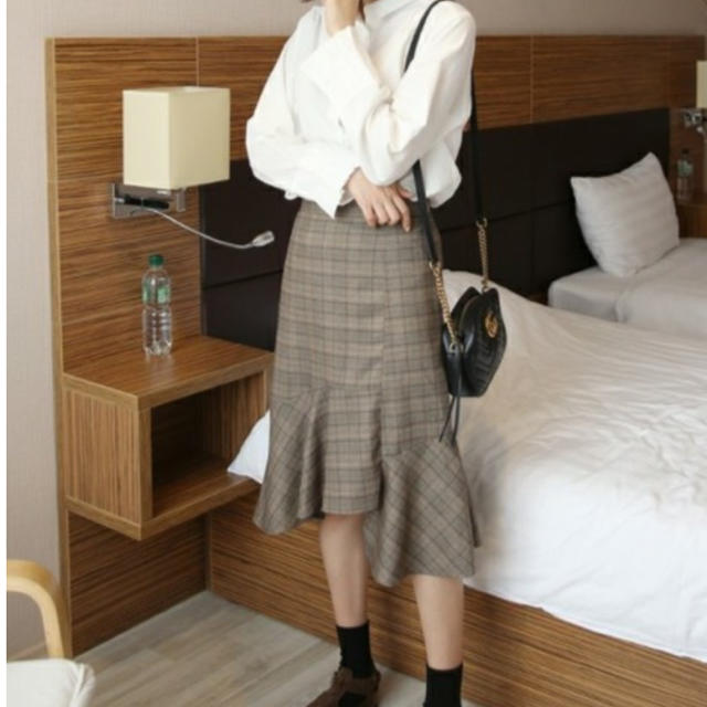 GOGOSING(ゴゴシング)のグレンチェック スカート レディースのスカート(ひざ丈スカート)の商品写真