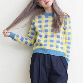 ドットアンドストライプスチャイルドウーマン(Dot&Stripes CHILDWOMAN)の新品タグ付き Dot and stripes チェックニット(ニット/セーター)