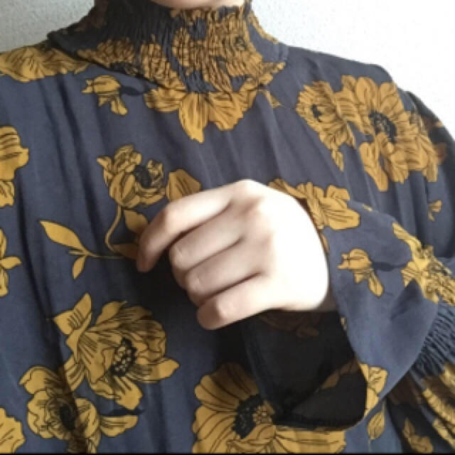 dholic(ディーホリック)のレトロ パフスリーブ 花柄 ブラウス  ZARA dholic好きさんに♡  レディースのトップス(シャツ/ブラウス(長袖/七分))の商品写真