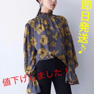 ディーホリック(dholic)のレトロ パフスリーブ 花柄 ブラウス  ZARA dholic好きさんに♡ (シャツ/ブラウス(長袖/七分))