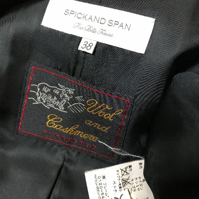 Spick & Span(スピックアンドスパン)のスピック＆スパン　ダッフルコート　黒　　カシミヤ混　38 レディースのジャケット/アウター(ダッフルコート)の商品写真