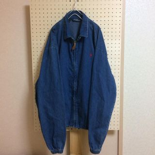 美品 90s ポロ ラルフローレン スウィングトップ 黒 超ビックサイズ 刺繍