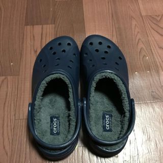 クロックス(crocs)のクロックス 28cm ネイビー ウィンター クロッグ ボア付き サンダル 冬用(サンダル)