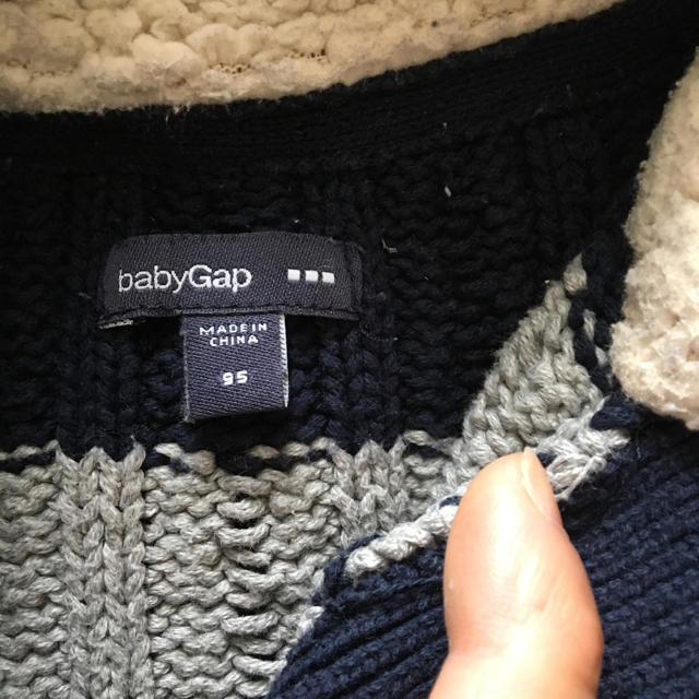 babyGAP(ベビーギャップ)のbaby GAP 綿ニット サイズ95 ネイビー×グレー キッズ/ベビー/マタニティのキッズ服男の子用(90cm~)(ニット)の商品写真