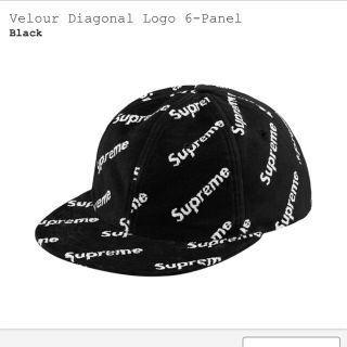 シュプリーム(Supreme)のsupreme Velour Diagonal logo Black(キャップ)