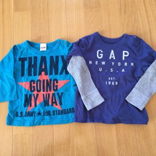 ギャップキッズ(GAP Kids)の８０ 長袖シャツ ロンT ２枚セット(Ｔシャツ)