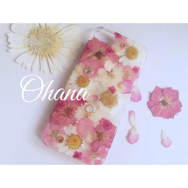 iphone5.5s用♡押し花ケース-