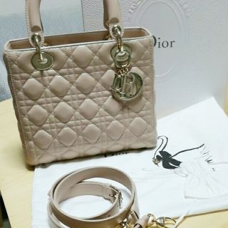 ディオール(Dior)の♡マカロンさま専用♡レディディオール　ラムスキン(ハンドバッグ)