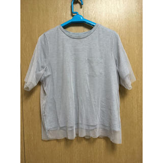 ルカ(LUCA)のLUCA チュール付きTシャツ グレー(Tシャツ(半袖/袖なし))