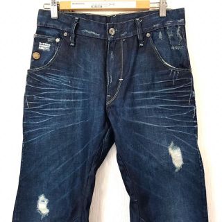 ジースター(G-STAR RAW)の濃紺美品 G-STAR RAW 3D ルーズ テーパードデニム クラッシュ 31(デニム/ジーンズ)