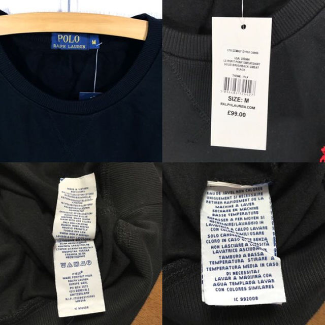 POLO RALPH LAUREN(ポロラルフローレン)の100%正規品 ♪ イギリス購入 新品 ラルフローレン スウェット 黒 M メンズのトップス(スウェット)の商品写真