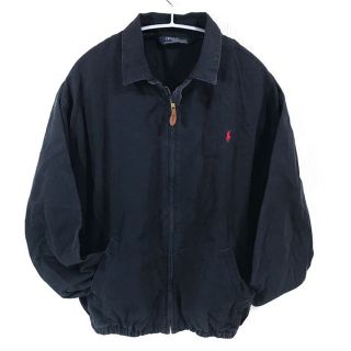 ポロラルフローレン(POLO RALPH LAUREN)の90s ♪ USA製 ラルフローレン コットンブルゾン スウィングトップ 紺 L(ブルゾン)