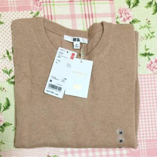 ユニクロ(UNIQLO)の【新品 未使用】ユニクロ カシミヤ100% ニット ピンクベージュ Mサイズ♡(ニット/セーター)