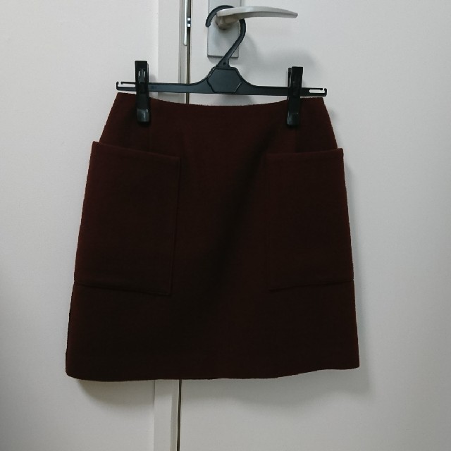 ワインサイズ新品 イエナ ソフトモッサー台形スカート ボルドー36
