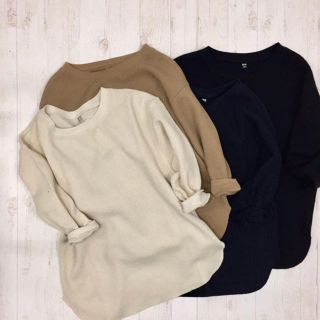 ユニクロ(UNIQLO)のワッフルクルーネックT(Tシャツ(長袖/七分))