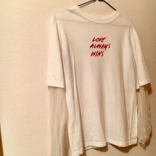 韓国購入品 レース袖付きTシャツ(Tシャツ(半袖/袖なし))