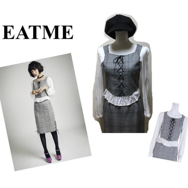 EATME(イートミー)の期間限定♡イートミー♡レースアップレイヤード風トップス レディースのトップス(シャツ/ブラウス(長袖/七分))の商品写真