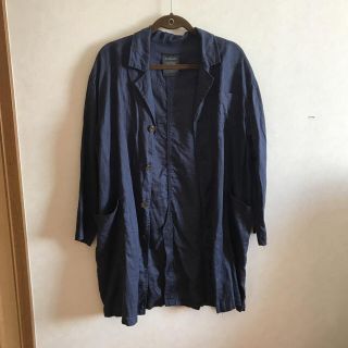 ダブルクローゼット(w closet)のwcloset ネイビー リネン ショップコート(スプリングコート)