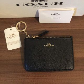 コーチ(COACH)のコーチ COACHコインケース 小物入れ ブラック キーリング BLK(コインケース)