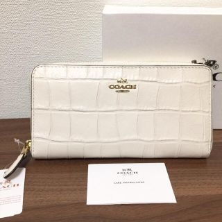 コーチ(COACH)の新品 未使用 coach コーチ レディース クロコ調 長財布 ホワイト(財布)