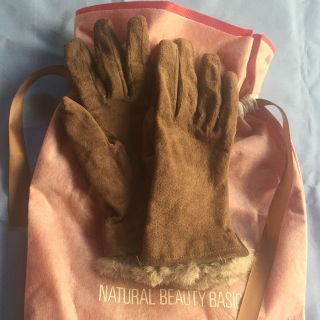 ナチュラルビューティーベーシック(NATURAL BEAUTY BASIC)の美品♡NATURAL BEAUTY BASIC 豚皮グローブ・ラビットファー(手袋)