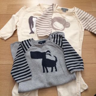 ベビーギャップ(babyGAP)のbabyGapニットカバーオール3点セット(カバーオール)