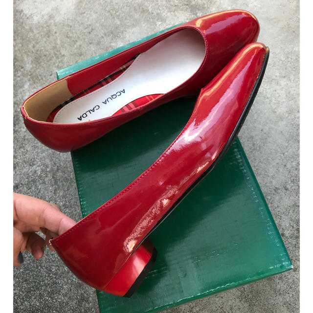 24.5 パンプス レディース 赤 幅広 EEEEE レディースの靴/シューズ(ハイヒール/パンプス)の商品写真