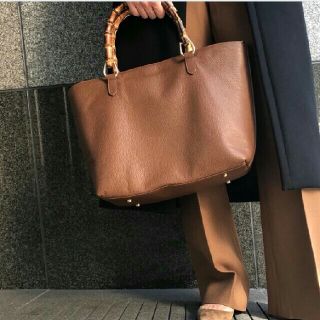 ドゥーズィエムクラス(DEUXIEME CLASSE)の新品☆ドゥーズィエムクラス CAROL J BAMBOO BAG ブラウン(トートバッグ)