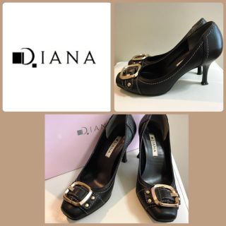 ダイアナ(DIANA)のダイアナ♡ブラックレザー  ベルトデザイン  パンプス♡(ハイヒール/パンプス)