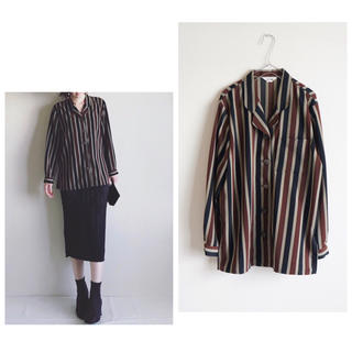 vintage stripe open collar shirt(シャツ/ブラウス(長袖/七分))