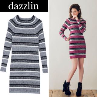 ダズリン(dazzlin)のdazzlin ダズリン ボーダーニットワンピース(ミニワンピース)